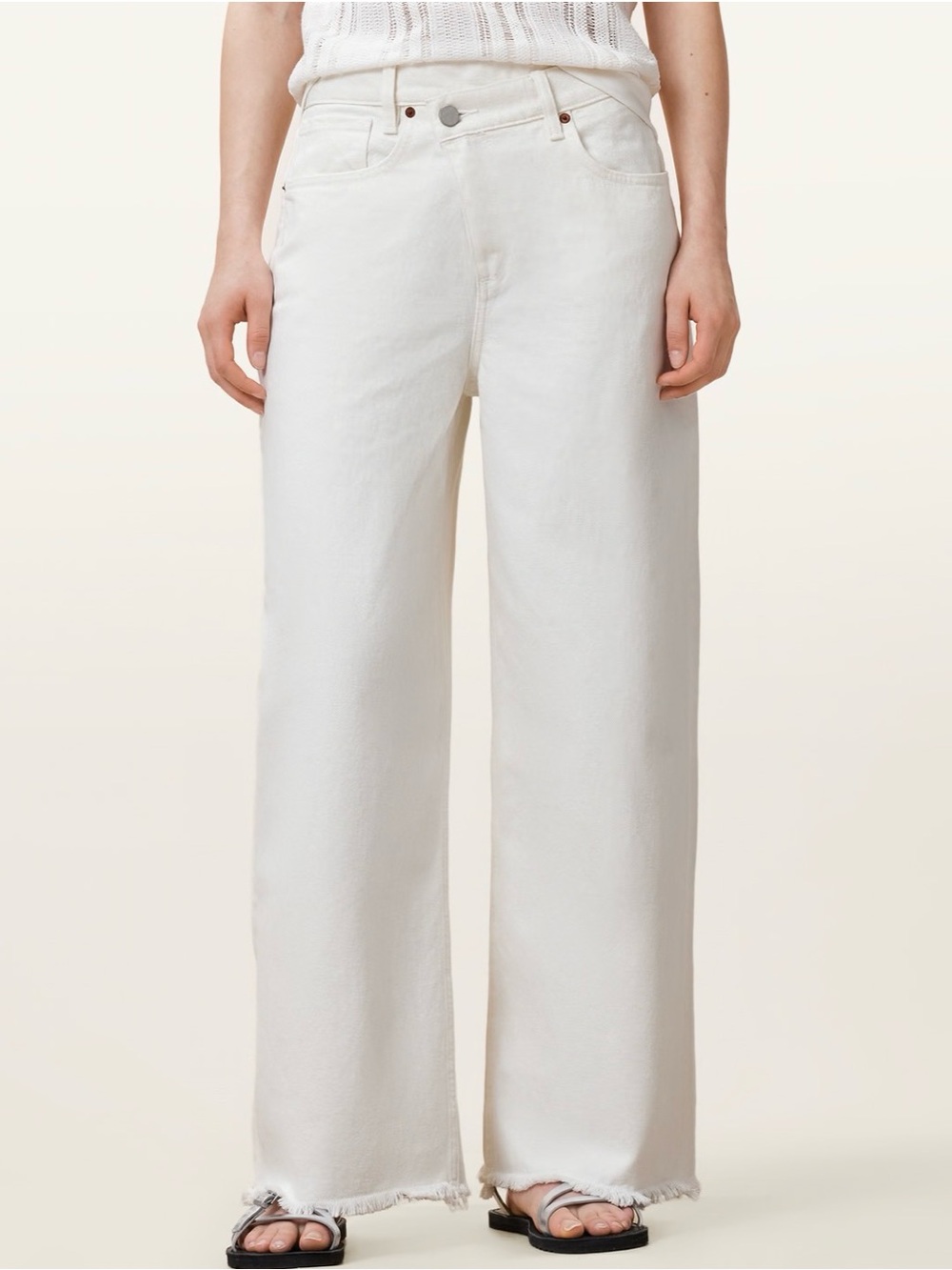 All Saints Aki crossover white jean Size 27